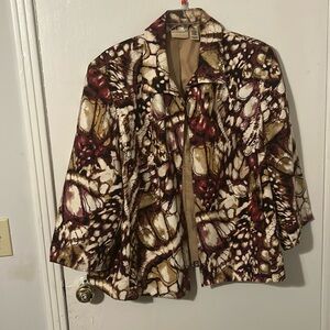 Pre owned Alfred dunner blazer purple and brown blazer size 24